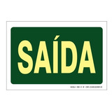 Placa De Sinalização Fotoluminescente S12 Saída Emergência