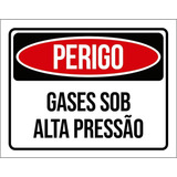 Placa De Sinalização   Perigo Gases Sob Alta Pressão 27x35