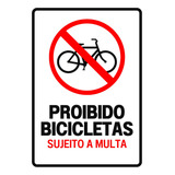  Placa De Sinalização Proibido Bicicletas 20x30