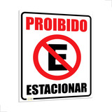 Placa De Sinalização Proibido Estacionar Garagem 40x32cm