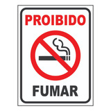 Placa De Sinalização Proibido Fumar 20x15cm Não Fume Ps 1mm 