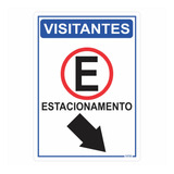 Placa De Sinalização Visitantes Estacionamento Sudeste