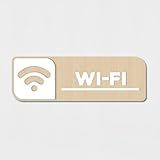 Placa De Sinalização Wifi Acrílico Em Relevo -Palha Com Branco-