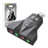Placa De Som Externa Usb 7 1 Canais Full Microfone Fone Top