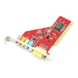 Placa De Som Pci 4 Canais Plug Play Mic Line In Spk1 Spk2