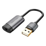 Placa De Som Usb 3 5mm Externa Pc Notebook Vention Cor Preto