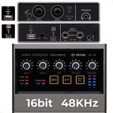 Placa De Som Usb Interface De Áudio Teyun Q 16 Pc E Celular