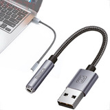 Placa De Som Usb P3 Fone Microfone 3 5mm Notebook Adaptador