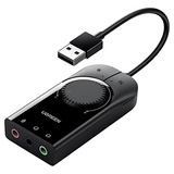 Placa De Som Usb Ugreen Externa Adaptad Áudio P2 Fone E Mic
