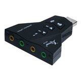 Placa De Som Usb Usb Adaptador Áudio 7 1 C p2 Pc note Hb t65