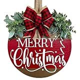 Placa De Suporte De Porta De Feliz Natal Para Frente Placa De Guirlandas De Madeira De Boas Vindas De Natal Com Laço Para Decoração De Varanda De Jardim De Fazenda De Inverno Placa De Porta De