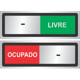 Placa De Trilho Aviso De Porta Ocupado Livre Alumínio 20x7cm