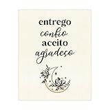 Placa Decorativa 20x25 Mantra Oração Entrego Confio Aceito Agradeço