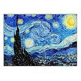 Placa Decorativa A Noite Estrelada Van Gogh Poster Arte