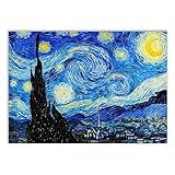 Placa Decorativa A3 A Noite Estrelada Van Gogh Poster Arte