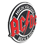 Placa Decorativa Ac Dc Rock 3d