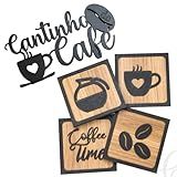 Placa Decorativa Cantinho Do Café Quadros Frase Aplique Mdf