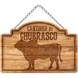 Placa Decorativa Cantinho Do Churrasco Cortes De Carne