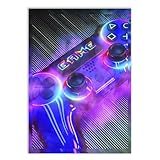 Placa Decorativa Gamer Controle Rgb Neon Decoração Quarto Jogos