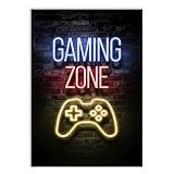 Placa Decorativa Gamer Gaming Zone Estilo Retro Decoração