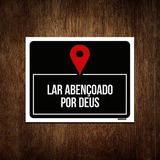 Placa Decorativa Gospel Lar Abençoado Por Deus 18x23