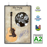 Placa Decorativa Guitarra Elvis Presley Vintage