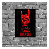 Placa Decorativa Mão Rock Roll 18x27cm