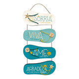 Placa Decorativa Mdf Adesivada Sorria Viva Ame Agradeça