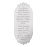 Placa Decorativa Oração Ave Maria Mdf 30x13 Cm Branco