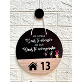 Placa Decorativa Porta De Apartamento Número Em Acrílico