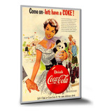 Placa Decorativa Propaganda Antiga Coca Cola 42 X 30 Cm B