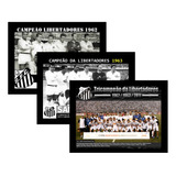 Placa Decorativa Santos Tri-campeão Da Libertadores Kit 3