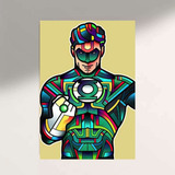 Placa Decorativa Super Herói Lanterna Verde Art 30x42cm