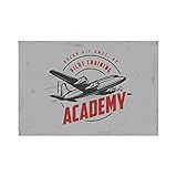 Placa Decorativa Vintage Avião Academy 20x30cm