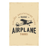 Placa Decorativa Vintage Avião Tours 01