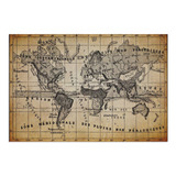 Placa Decorativa Vintage Mapa Antigo Meridional