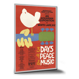 Placa Decorativa Woodstock Festival 69 Hendrix A4 D