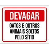 Placa Devagar Gatos Outros