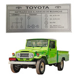 Placa Do Painel 4 Marchas Com Reduzida Toyota Bandeirante