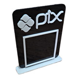Placa E Display Qr Code pix E Acrílico Espelhado Mini