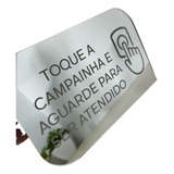 Placa Em Acrílico Espelhado Toque A Campainha
