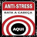 Placa Em Poliestireno Anti-stress Bata A Cabeça Aqui, Sinalize, Dec11, Preto, 18x23cm