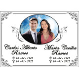 Placa Em Porcelana 18x24cm Para Túmulo Cemitério Jazigo