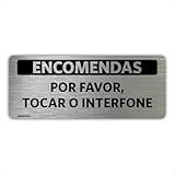Placa Encomendas Tocar Interfone 8x20cm - Entrega Pedido
