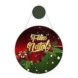 Placa Enfeite Porta Guirlanda Decorativa MDF Adesivado Natal Papai Noel Presépio 25cm GP NAT0003 