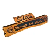 Placa Entalhada Madeira Macica