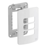 Placa Espelho 4x2 C 3 Postos Com Suporte Weg Compose Branco