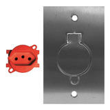 Placa Espelho 4x2 De Piso Chão C Tomada Vermelho 220v 20a