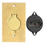 Placa Espelho De Piso 4x2 Latão 1 Tomada Tomada Piso10a