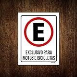 Placa Estacionamento Exclusivo Motos Bicicletas 18x23